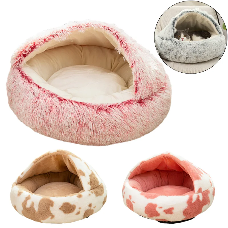 Inverno Sonno Profondo Gatto Letti Per Cani Casa Divano Lavabile Rotondo Peluche Cuccia Per Gatti Sfignx Katten Gotas Mascotas Accessori