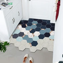 Paillasson imprimé en PVC avec boucle en soie, tapis de sol pour entrée, salon, chambre à coucher, salle de bains, antidérapant