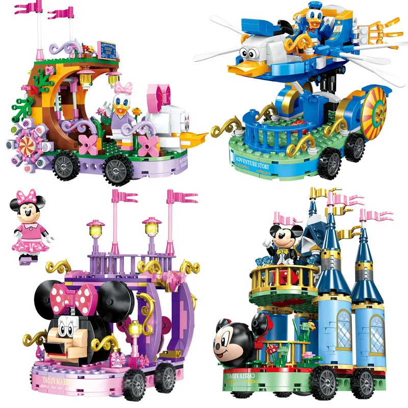

4in1 Disney Dream Mickey Minnie Duck Model Building Block Model DIY Anime Classic Movie Toy Gift 1025pcs 2020
