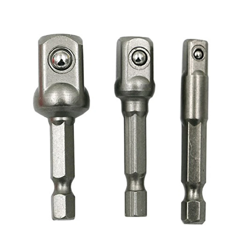 Socket Adapter Set Hex Shank to 1/4",3/8",1/2" Impact Drill BIts Driver Tool Hot Socket Adapter Set Hex Shank to 1/4",3/8",1/2" Impact Drill BIts Driver Tool Hot