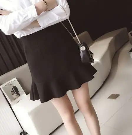 

Spring And Summer Autumn Clothing Western Style 2020 Versatile Slim Fit Solid Color Fishtail Skirt
