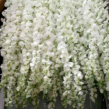 

10PCS Artificial Flower Wisteria vine 120cm Single Silk140 Flowers Series DIY Plant home Wedding Decoration For Wall background