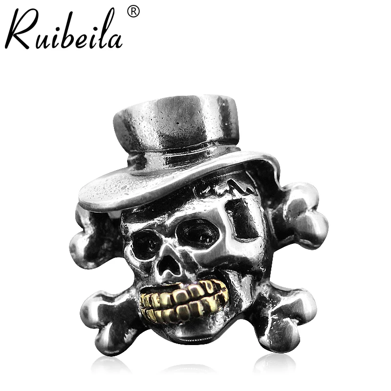 

Серебряные серьги Ruibeila925 с черепом, индивидуальные мужские серьги в стиле панк и хип-хоп из тайского серебра, модные украшения для вечерние