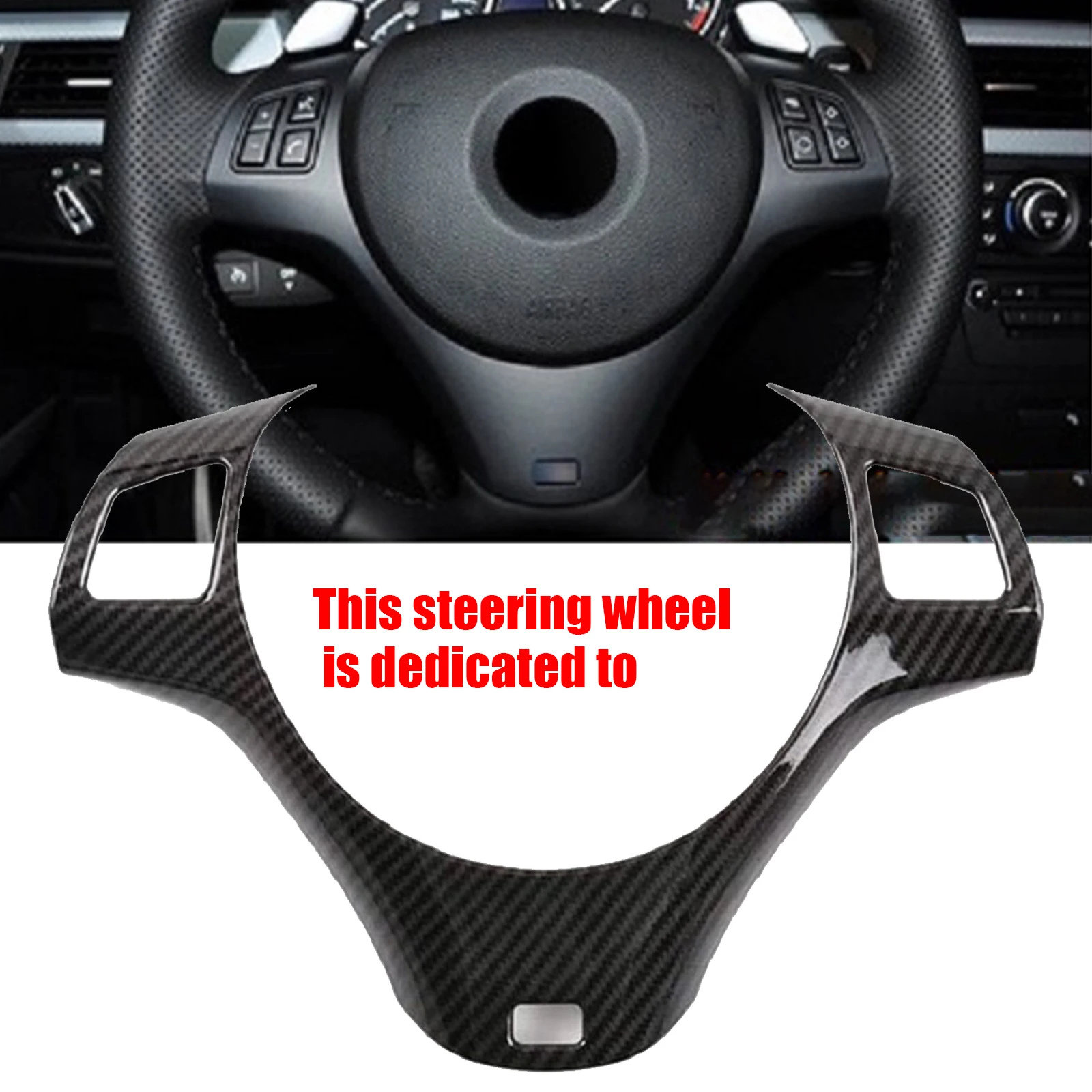 Carbon Fiber Texture Car Interior Steering Wheel Decoration Cover Trim For-BMW 3 Series E90 E92 E93 2005-2012 LHD | Автомобили и