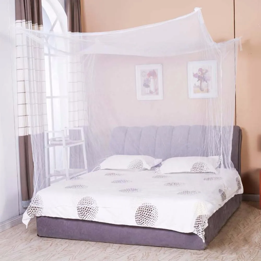 

1PC Moustiquaire Canopy White Four Corner Post Student Canopy Bed Mosquito Net Netting Queen King Twin Size