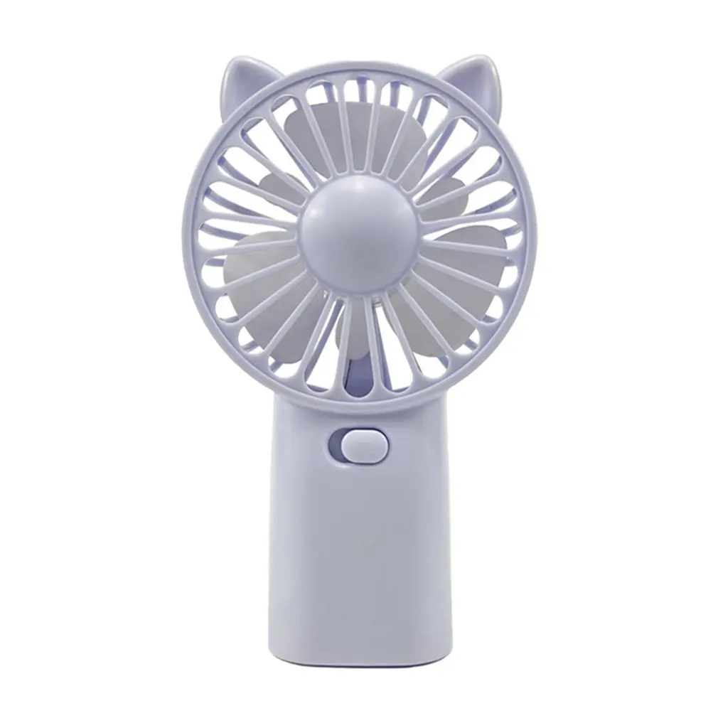 light blue USB складной студенческий Взрослый Открытый путешествия ручной Электрический вентилятор кондиционер охладитель охлаждающий вентилятор для лета - Цвет: light blue