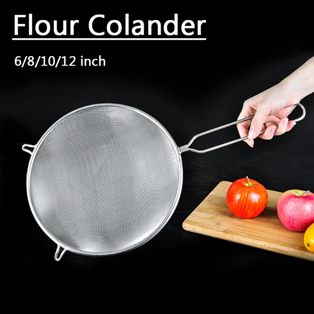 6/8/10/12 inch Stainless Steel Wire Fine Mesh Oil Strainer Flour Colander Sifter Household Kitchen Tool | Дом и сад