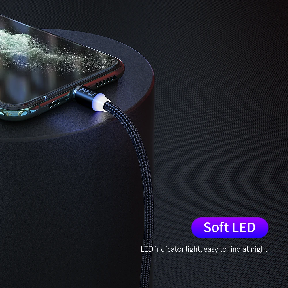 FPU 3 в 1 Магнитный USB кабель типа C для быстрой зарядки для iPhone XR Магнитный зарядный шнур для передачи данных Android мобильный телефон Micro USB кабель