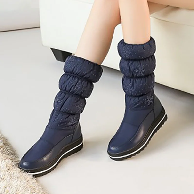 Mid-Calf Boots Women'S Winter Boots Female Cotton Snow Boots Women Fur Boots Plush Shoes For Women Fashion Plaform Shoes