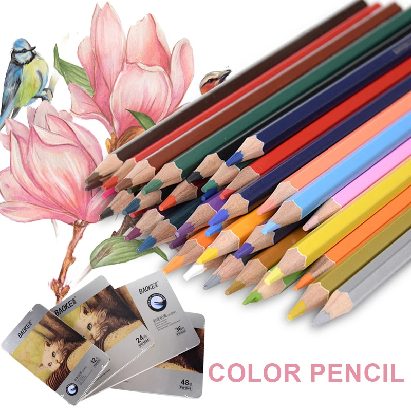 

Art Pencil Professional Durable 12/24/36/48 Colors Basswood Graffiti Gifts Colour Pen Kids Children Colored Pencils
