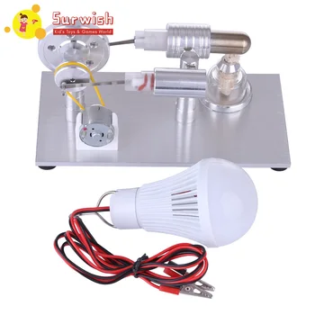 

Stirling Metal Hot Single Cylinder Lager Bulb External Combustion Heat Steam Power Engine Model Physics Science Experiment Toy
