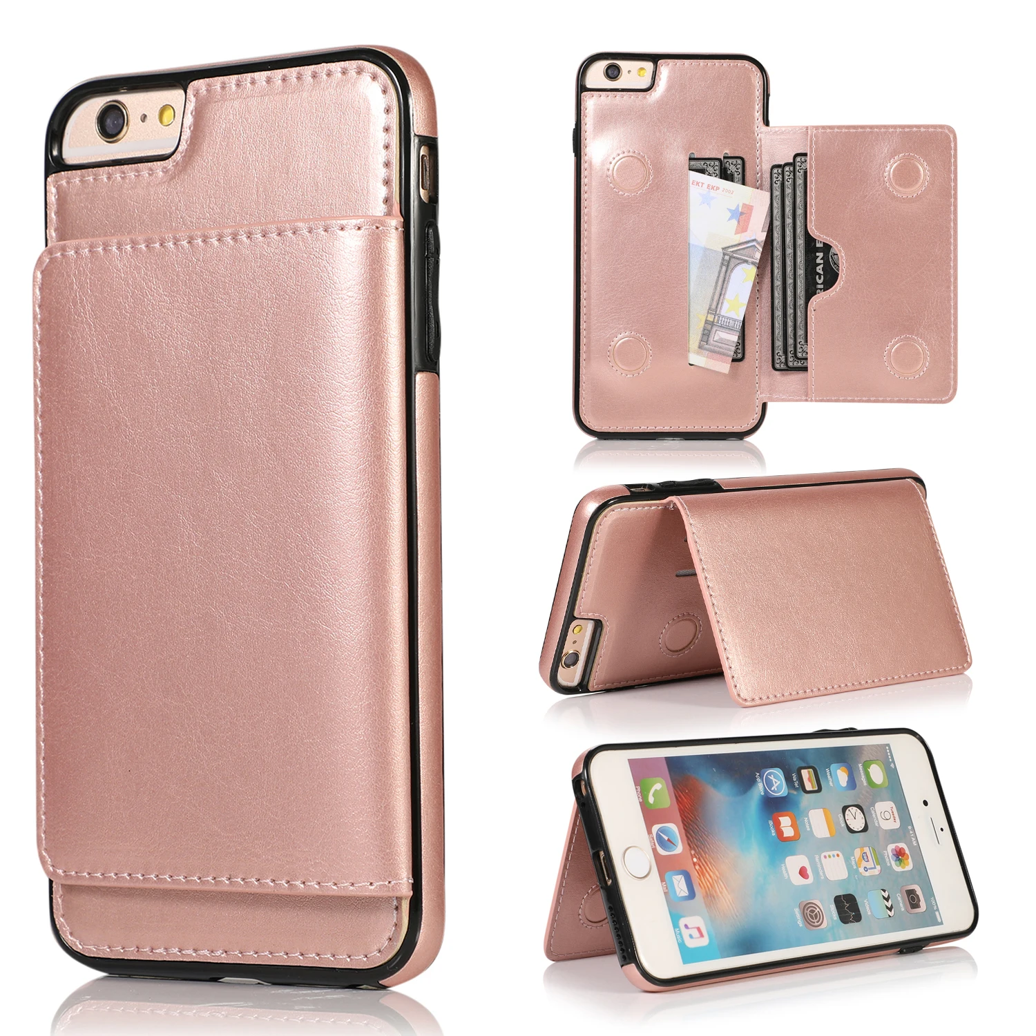 

Luxury PU Leather Phone Case For iPhone 6 Slim Wallet Card Back Cover For iPhone 6S Case Capa