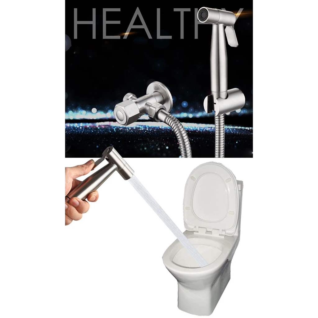 Stainless Steel Toilet Sprayer Set-Handheld Bidet Sprayer Kit-Bathroom Hand Shower for Muslim Self Cleaning-Premium