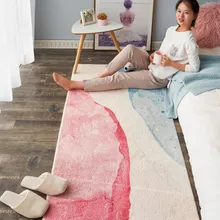 Современный ковер в скандинавском стиле, розовый, зеленый, креативный Прямоугольный Коврик для спальни, гостиной