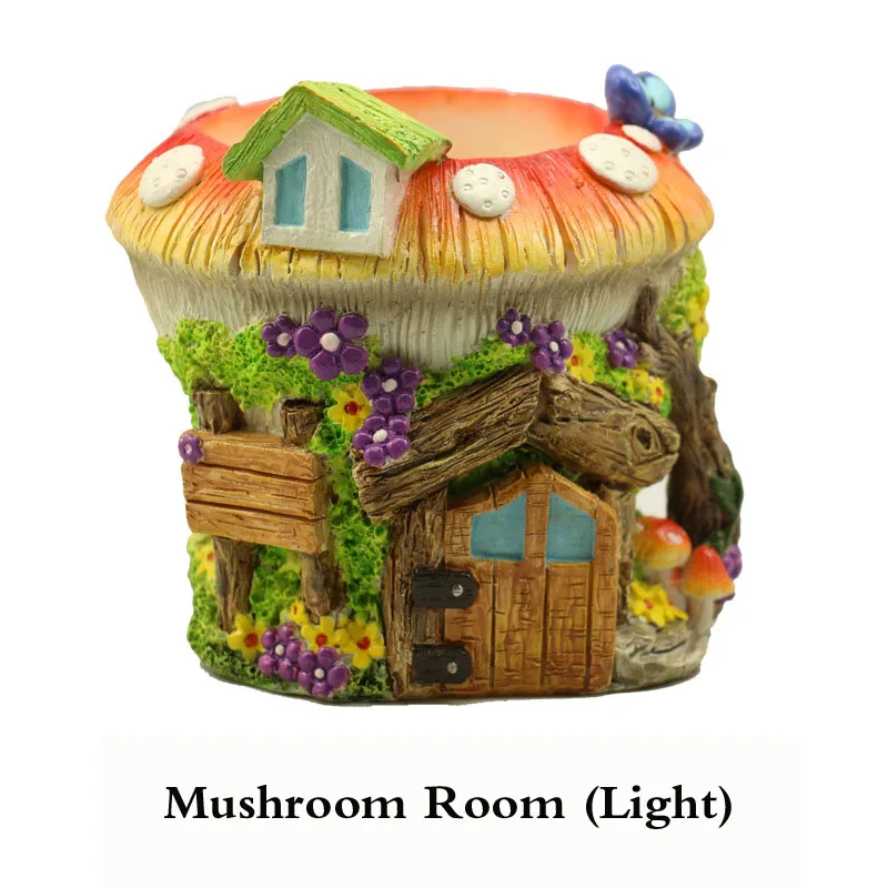Mushroom (Light) Смола Cachepot цветочный горшок креативная статуя из мультфильма семена бонсай садовая скатерть балкон Декор растения орхидеи стенд открытый - Цвет: Mushroom (Light)