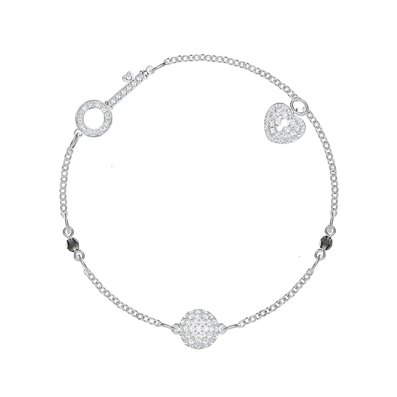 

Silver SWA 1:1 Original Lady Romantic Heart-shaped Blocking Elegant Temperament Baitie Beautiful Bracelet