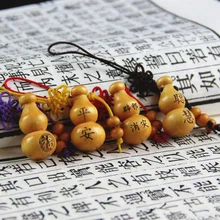 Персиковый деревянный брелок Подвеска сумка «Lucky gourd» орнамент приносит ключ безопасности орнамент кулон маленькие аксессуары из горлянки