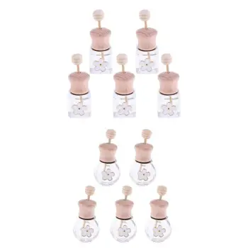 

10 Packs Glass Bottles Car Diffuser Vent Clip Car Diffuser Essential Oils Aromatherapy Car Vent Decorations