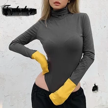 Fitshinling 2020 Spring New Bodysuit Women Patchwork Fitness Turtleneck Body Jumpsuit Mujer Long Sleeve Sexy Casual Bodysuits Fitshinling 2020 Spring New Bodysuit Women Patchwork Fitness Turtleneck Body Jumpsuit Mujer Long Sleeve Sexy Casual Bodysuits