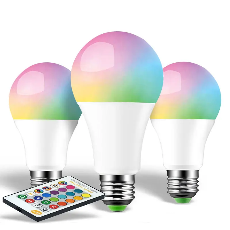 Комплект из 3 светодиодный ных ламп RGB 5 Вт 10 15 E27 110 В 220 сменные умные яркие