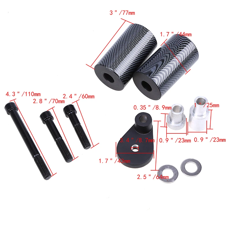 Держатель рамы мотоцикла POSSBAY защита от падения углеродный черный