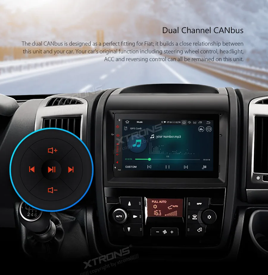 XTRONS " Android 9,0 автомобильный стереоплеер радио wifi gps для Fiat Ducato 2011 2012 2013 без DVD