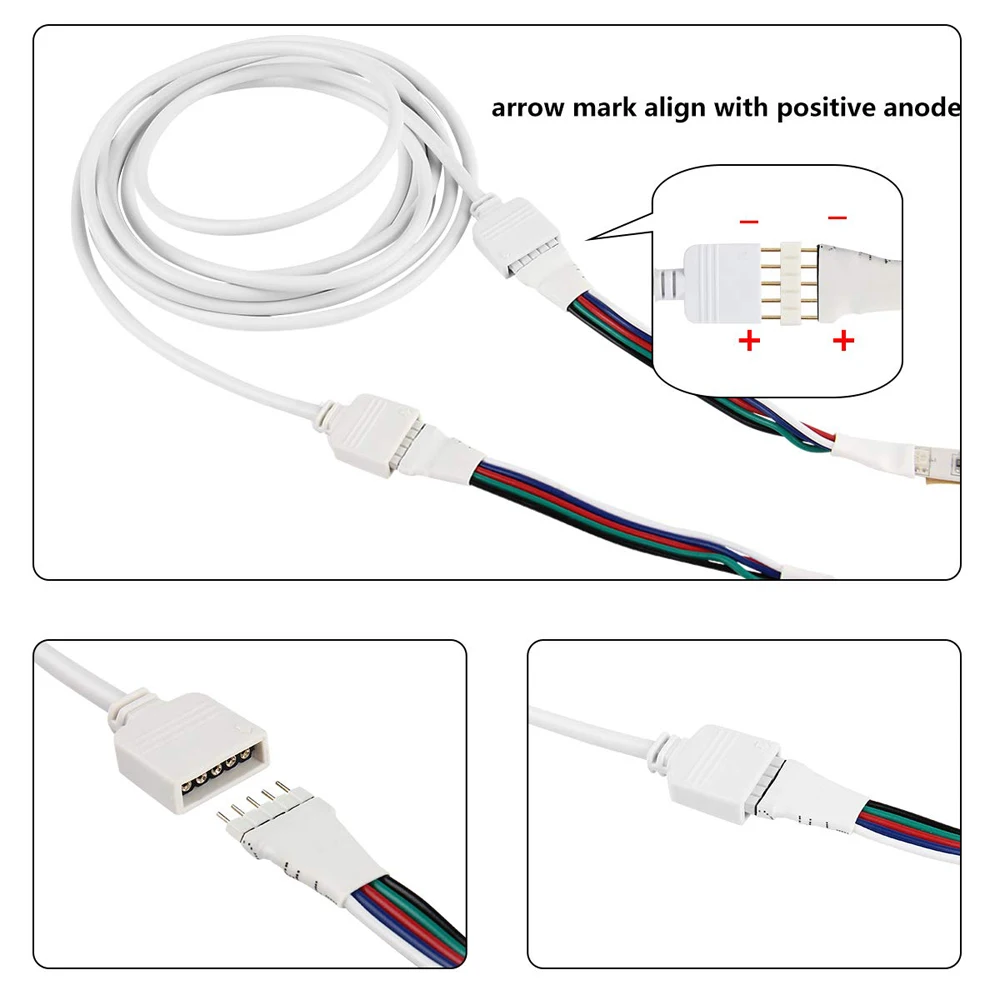 4Pin 5PIN RGBW RGB Удлинительный кабель провод 30 см 1 м 2 5 для 5050 3528 светодиодный