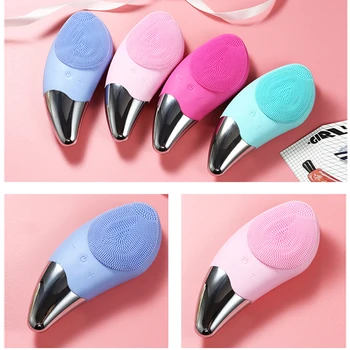 

Mini Electric Facial Cleansing Brush Silicone Sonic Face Cleaner Deep Pore Cleaning Skin Massager Face Cleansing Brush Device