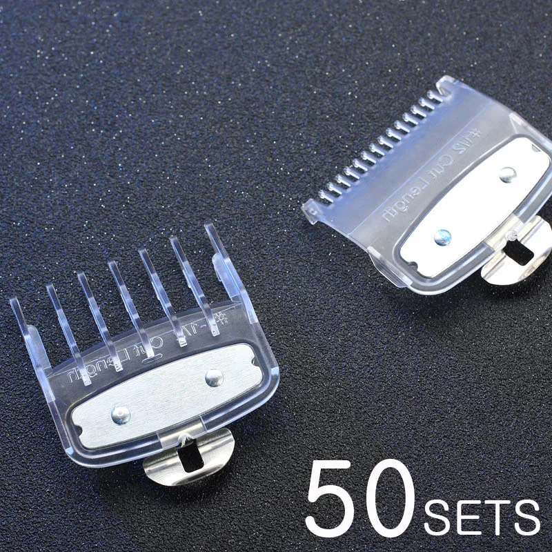 Model-3 50 sets 0,5#1,5 набор направляющих гребней 1,5 и 4,5 мм размер красного цвета набор гребней с металлическим держателем для профессионального клипера - Цвет: Model-3 50 sets