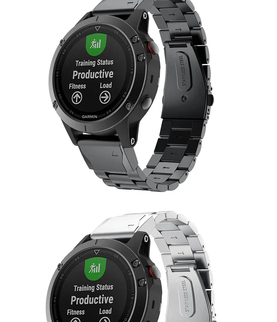 Для Garmin Fenix 6 6X6 Pro Fenix3 3 HR 3 сапфировые часы из нержавеющей стали ремешок Fenix5x Тройная цепочка из бисера стальной ремешок