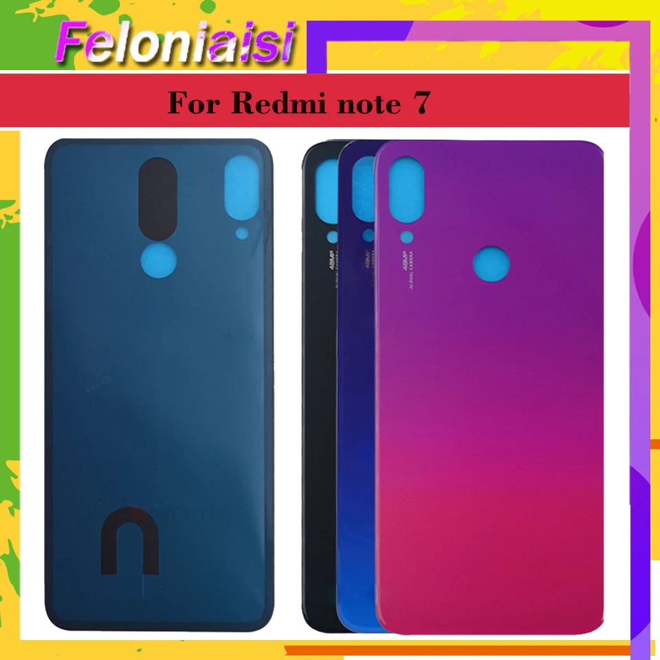 Для Xiaomi Redmi note 7 крышка батареи Задняя стеклянная панель Задняя Дверь Корпус чехол для Redmi note 7 pro Задняя крышка батареи дверь