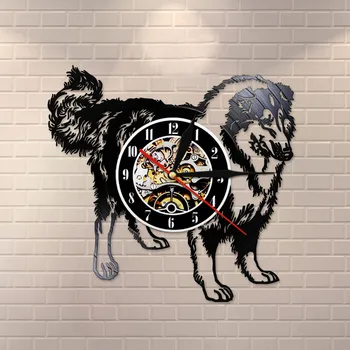

Schnauzer Dog Breed Wall Watch Rough Collie Club Vinyl Record Wall Clock Puppy Animal Hound Pet Store Wall Art Decorative Clock