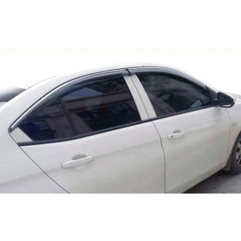 High quality 4 Piece Injection molding trim vent shade rain sun wind deflector window visor for Sail 2010-2014 2015-2017 | Автомобили и