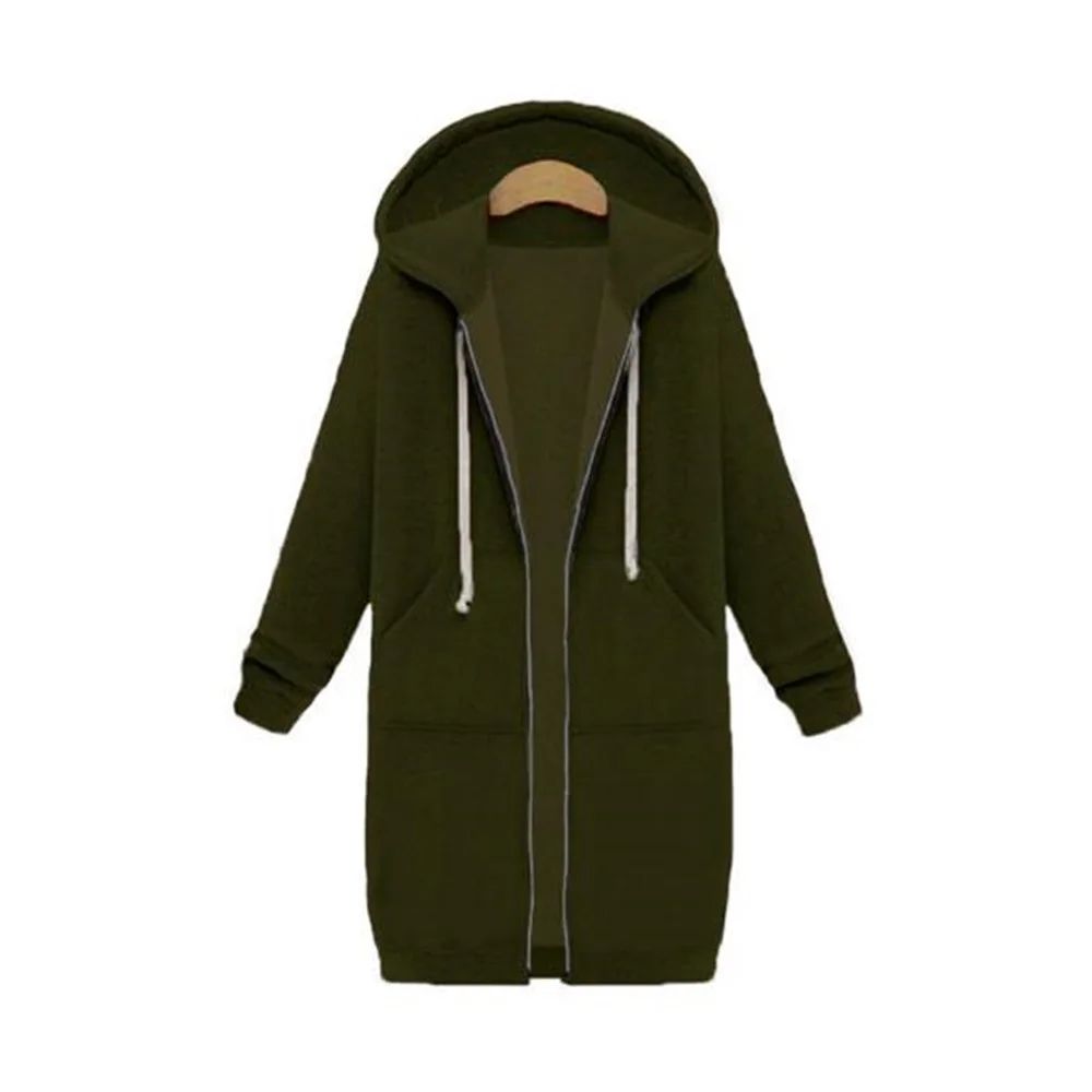 10 Женская куртка, большой размер, 5XL, хлопок, длинный, сплошной цвет, куртка с длинными рукавами, повседневная, уличная, Женская куртка на молнии - Цвет: 10