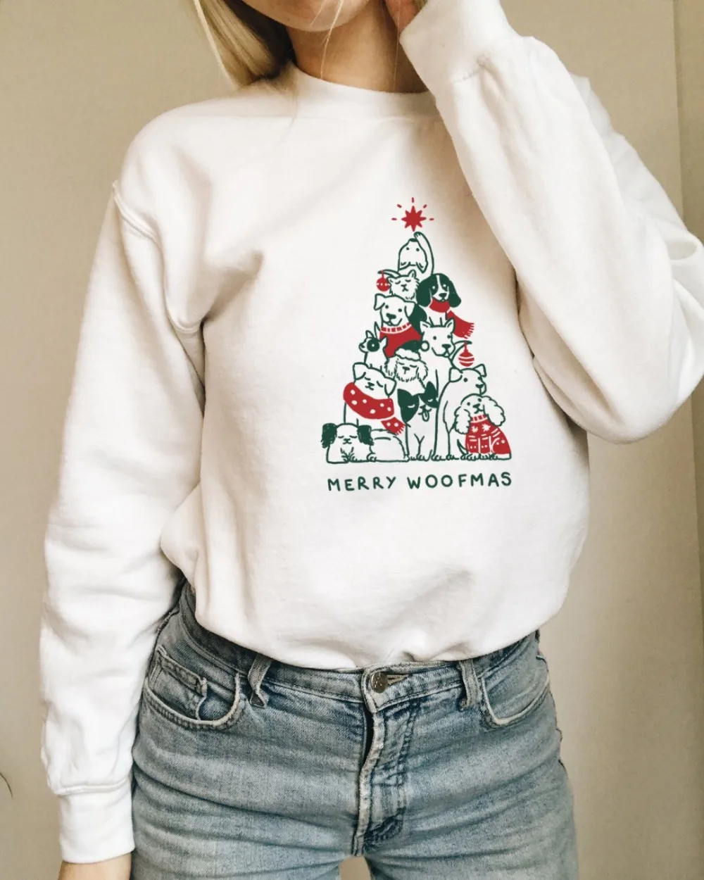 MERRY WOOFMAS. COLORED cute art 