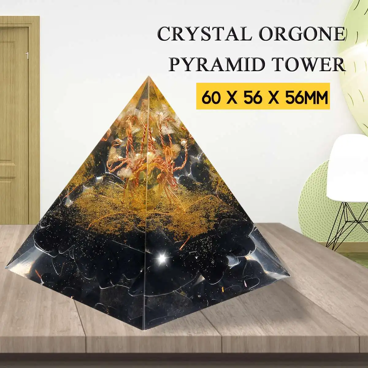 6 см Orgonite улучшение Фортуны помочь бизнес башня натуральный кристалл энергии Orgone пирамиды процесс украшения смолы счастливый подарок