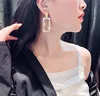 New hot fashion crystal earrings for women gold rectangle shiny side style earring brand jewelry gift ► Photo 3/6