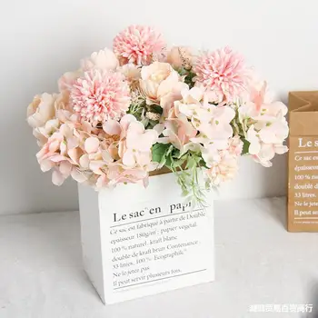 

INS Artificial Bouquet Table Ornament Artificial Flower Silk Flower Small Fresh Photography da jing with Flowers Hydrangea Holdi