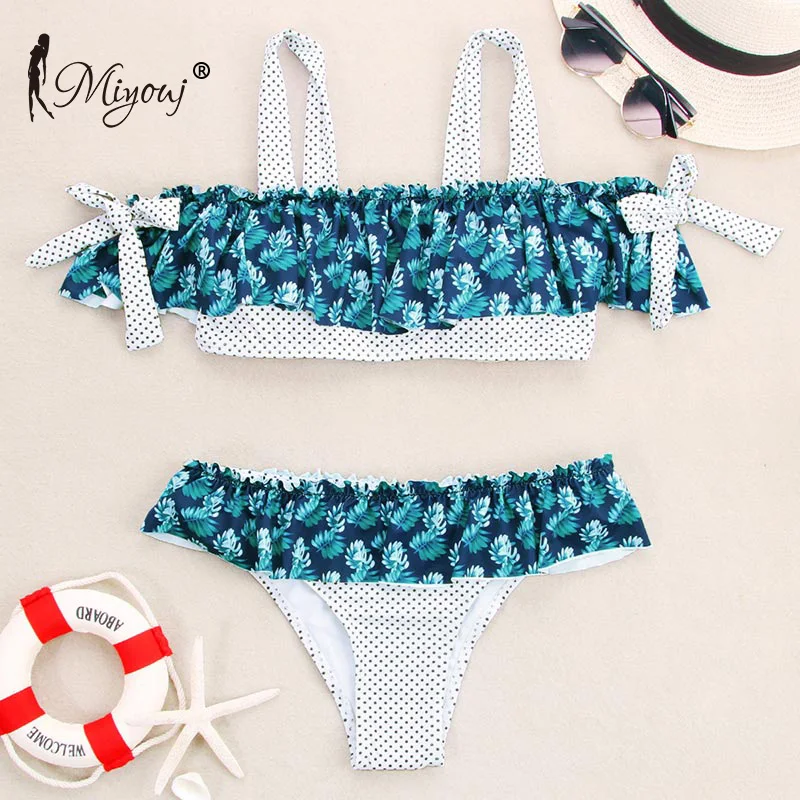

Miyouj 2019 Off Shoulder Bikinis Female Ruffle Quality Push Up Bikini Set Swimsuit Women'S Beach Fashion Biquines Swimwear