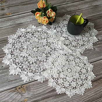 

European-Style Cloth Embroidered Placemats Home Dining Table Bowl Mat Tea Cup Pad Dining Table Desktop Decoration