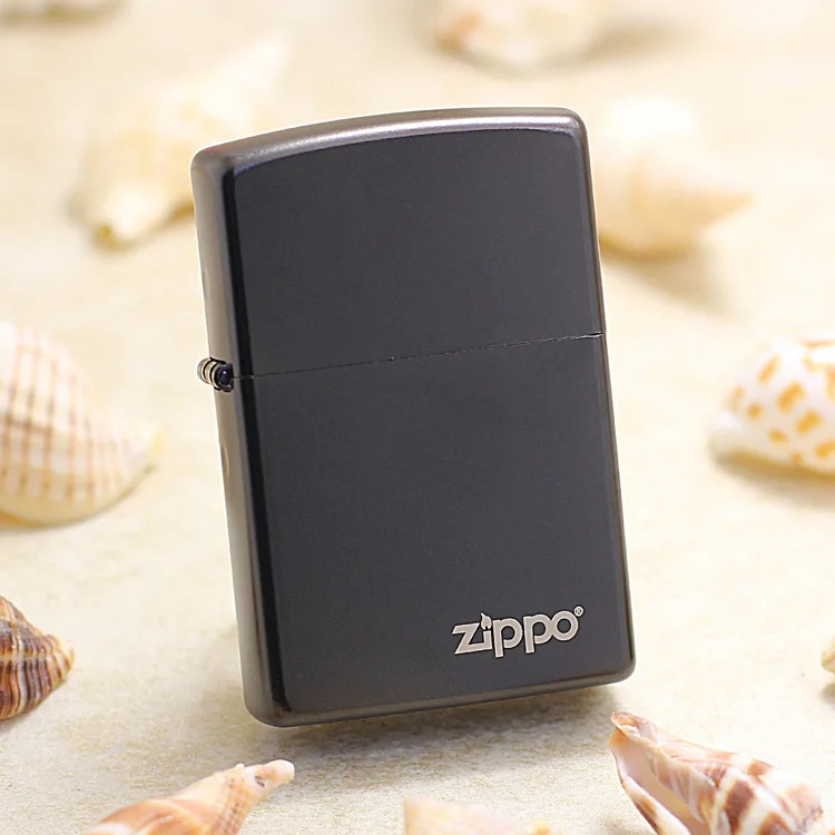

Genuine Zippo oil lighter copper windproof Black ice Frosted cigarette Kerosene lighters Gift With anti-counterfeiting code