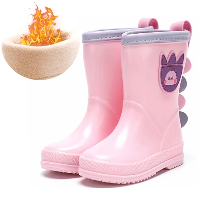 Pink and Sock DRIPDROP/детские резиновые сапоги для девочек; Водонепроницаемая Обувь для мальчиков; водонепроницаемые резиновые сапоги - Цвет: Pink and Sock