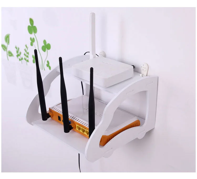 Простой двухслойный Wi-Fi роутер стеллаж для хранения гостиной ТВ настенные вешалки набор верхней коробки стойка пробивная настенная полка с отверстием