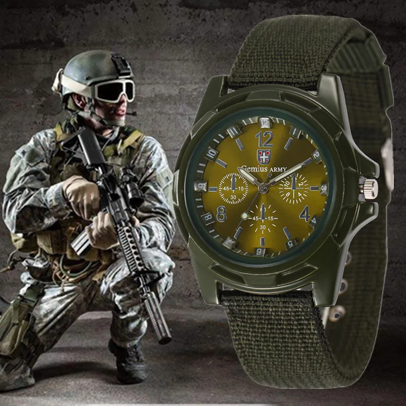 2018 Men's Nylon Band Sports Watch Gemius Army Clock Quartz Men Military Watch Casual Wristwatches relogio masculino erkek saat