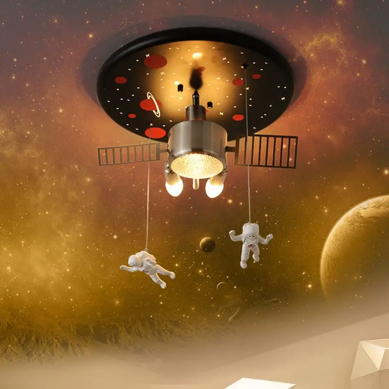 Creative Personality Science And Technology Feeling Astronaut Satellite Boy Room Cartoon Children Lamp Bedroom Ceiling | Лампы и