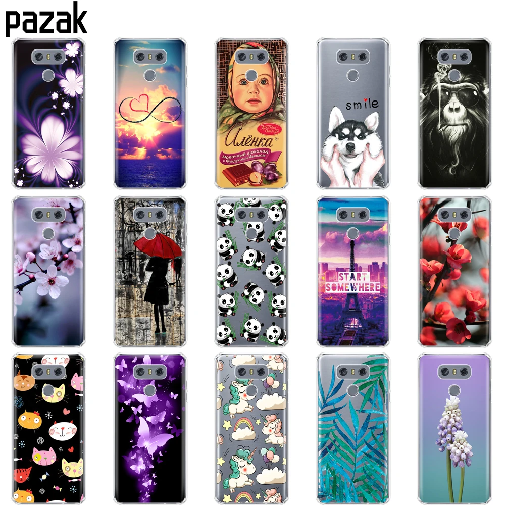Custodia In Silicone Per Lg G6 Custodia Morbida In Tpu Cover Posteriore Per Lg G 6 5.7 Pollici 360 Stampa Protettiva Completa Coque Trasparente