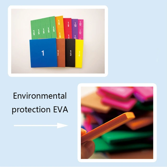 EVA Sponge Math Cards for Intellgent Improvement Colorful Fraction Learning Card for Kids Primary School Early Education 2