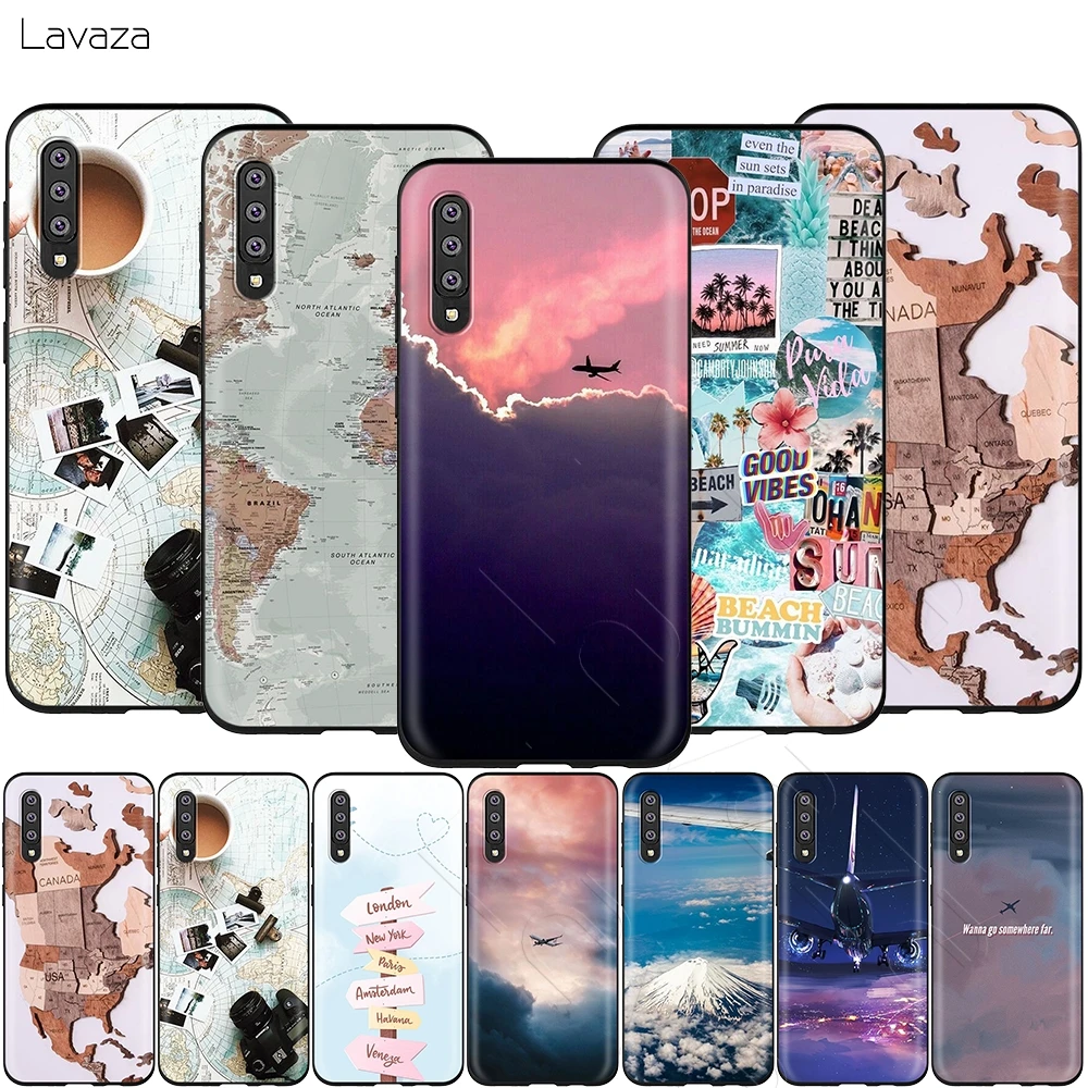 Travel World Map Plane Plans Case for Samsung Galaxy S10 S20 Ultra Note 10 Lite Plus A51 A71 A81 A91 A01 A11 A21 A41 |