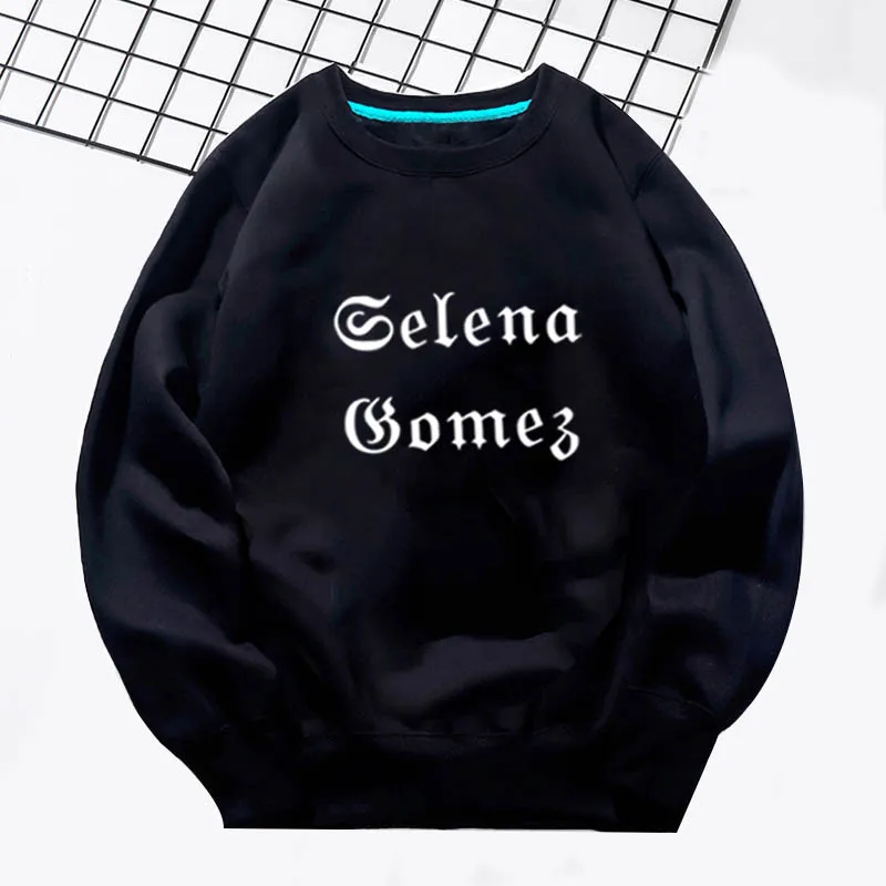 Selena Gomez/Детские зимние футболки с длинными рукавами; толстовки для мальчиков; толстовки с капюшоном для маленьких девочек; модная осенняя одежда в стиле поп; топы для девочек - Цвет: 996h-bj-11-4-1.2