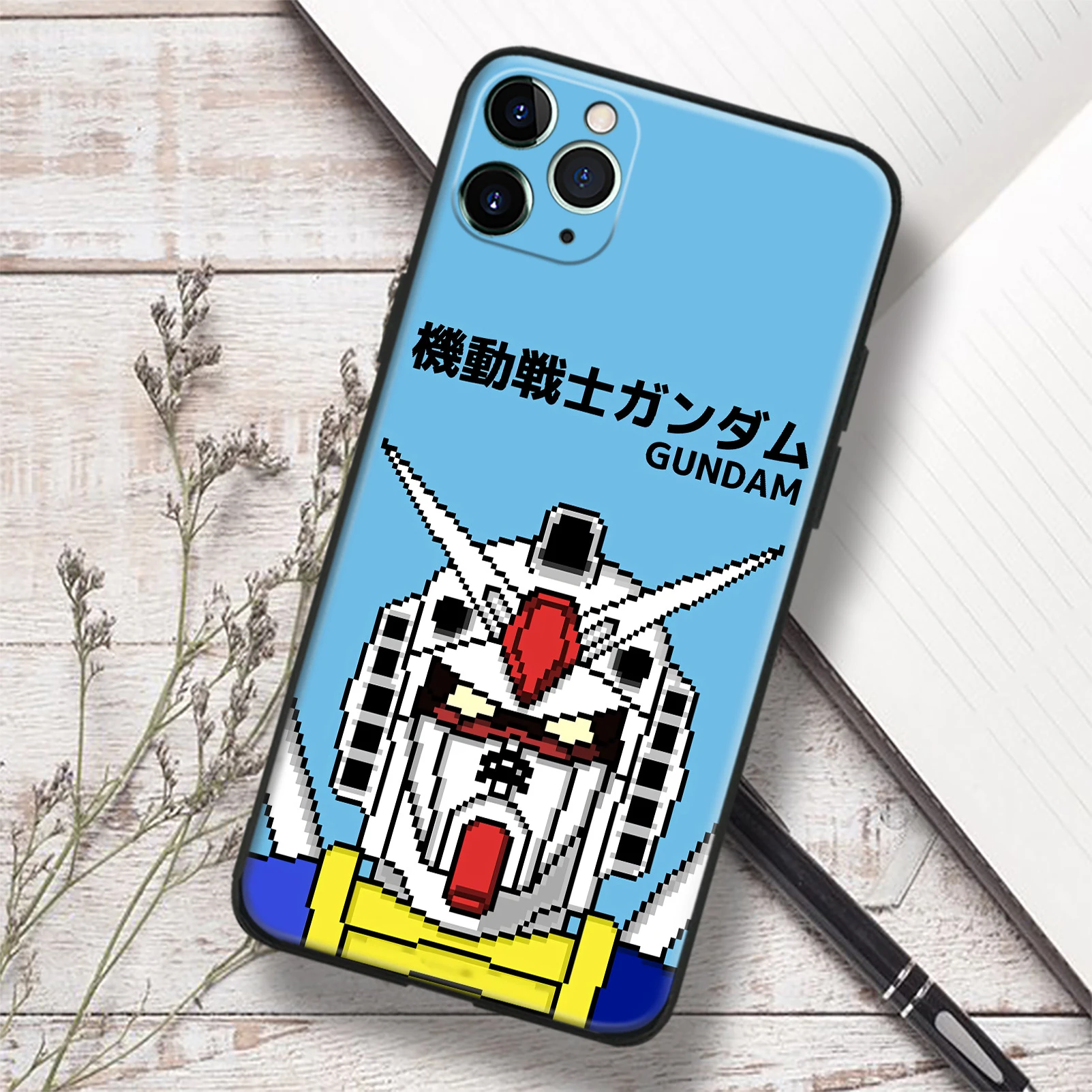Mobile Suit Gundam Pixel Style Glass Silicone Phone Case For Iphone Se 6 7 8 Plus X Xr Xs 11 12 13 Mini Pro Max Cover Shell Phone Case Covers Aliexpress